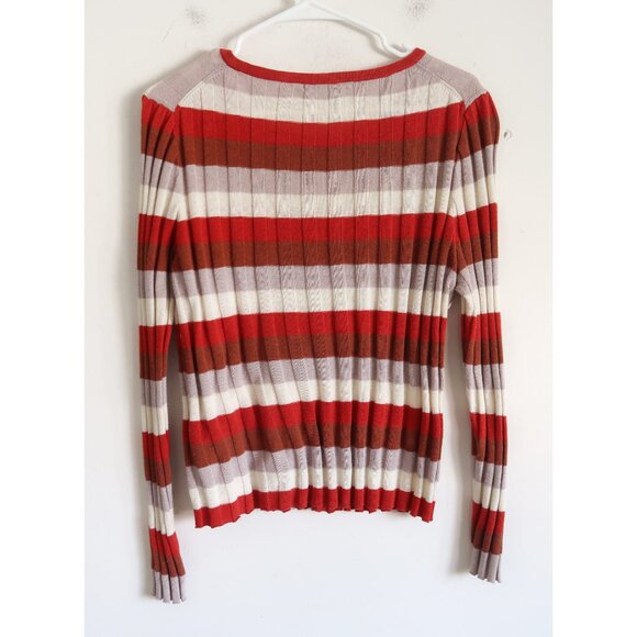 Madewell Striped Ribbed Long Sleeve Shirt -Size Large - Picture 4 of 8